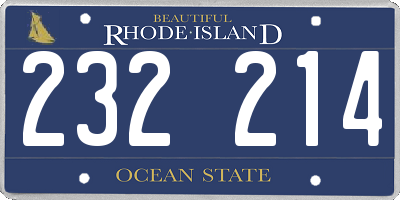 RI license plate 232214