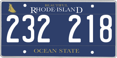 RI license plate 232218