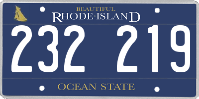 RI license plate 232219