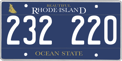 RI license plate 232220