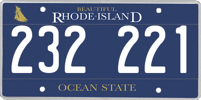 RI license plate 232221