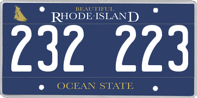 RI license plate 232223
