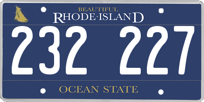 RI license plate 232227