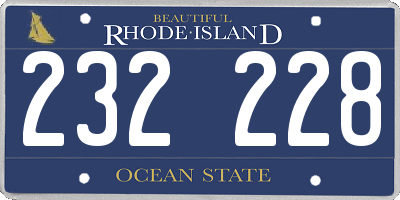 RI license plate 232228