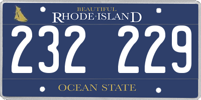 RI license plate 232229