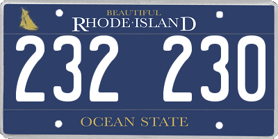 RI license plate 232230