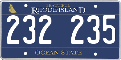 RI license plate 232235