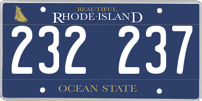 RI license plate 232237