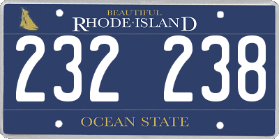 RI license plate 232238