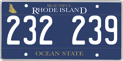 RI license plate 232239