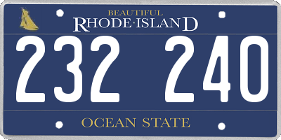 RI license plate 232240