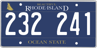 RI license plate 232241