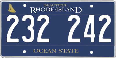 RI license plate 232242