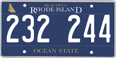RI license plate 232244