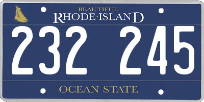 RI license plate 232245