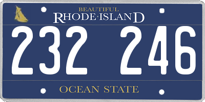 RI license plate 232246