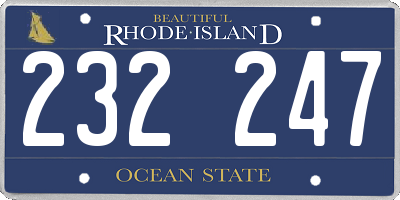 RI license plate 232247
