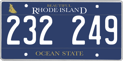 RI license plate 232249