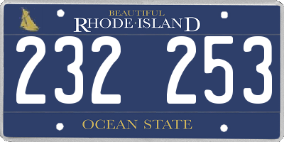RI license plate 232253