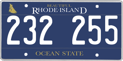 RI license plate 232255
