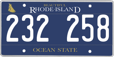 RI license plate 232258