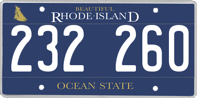RI license plate 232260
