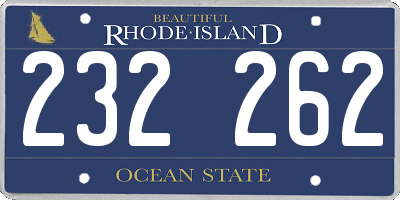 RI license plate 232262