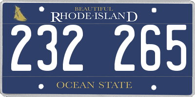 RI license plate 232265