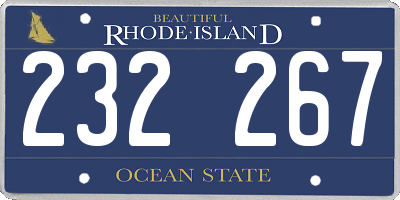RI license plate 232267