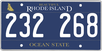 RI license plate 232268
