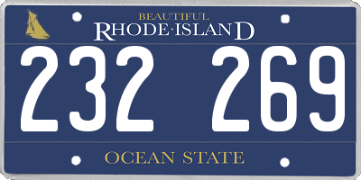 RI license plate 232269