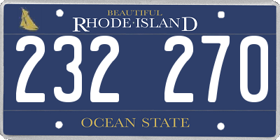RI license plate 232270