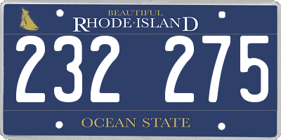 RI license plate 232275