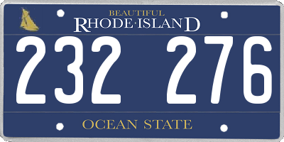 RI license plate 232276