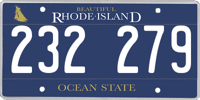 RI license plate 232279