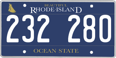 RI license plate 232280