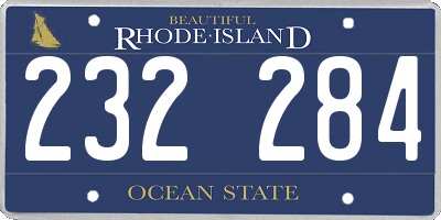 RI license plate 232284