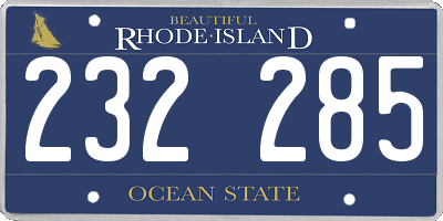 RI license plate 232285