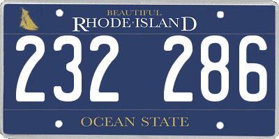 RI license plate 232286