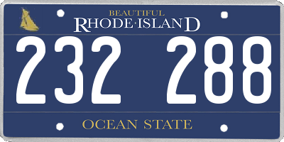 RI license plate 232288