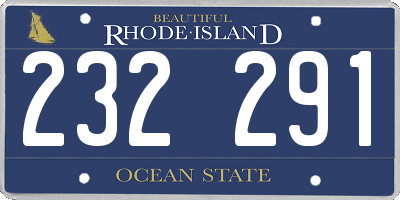 RI license plate 232291