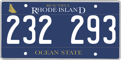 RI license plate 232293