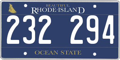RI license plate 232294