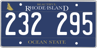 RI license plate 232295