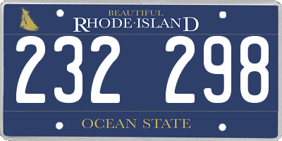 RI license plate 232298