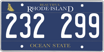 RI license plate 232299