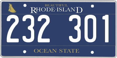 RI license plate 232301