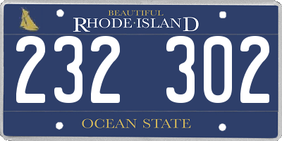 RI license plate 232302