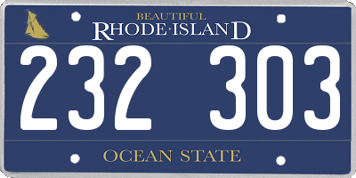 RI license plate 232303