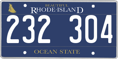 RI license plate 232304